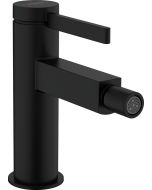 Baterie bideu Hansgrohe Finoris, ventil push-open, negru mat