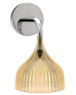 Aplica de perete Kartell E design Ferruccio Laviani, max 28W E14, d 13.5cm, galben transparent
