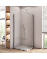 Perete lateral Ronal (SanSwiss) Annea ANT 120cm, sticla AquaPerle 6mm, bara stabilizatoare 45 grade, profil crom