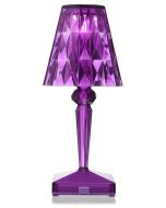 Veioza Kartell Battery design Ferruccio Laviani, LED 0.8W, h22cm, violet pruna transparent