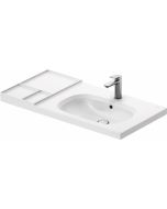 Lavoar Duravit Aurena 100x50cm, HygieneGlaze Plus, montare pe mobilier, orientare dreapta, ventil ceramic inclus, alb