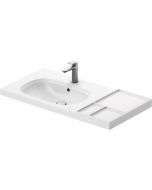 Lavoar Duravit Aurena 100x50cm, HygieneGlaze Plus, montare pe mobilier, orientare stanga, ventil ceramic inclus, alb
