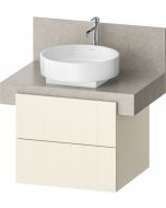 Dulap baza Duravit Balcoon 60x57cm pentru consola Mineral, doua sertare cu inchidere lenta, ivory mat