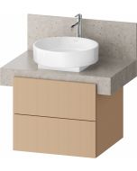 Dulap baza Duravit Balcoon 60x57cm pentru consola Mineral, doua sertare cu inchidere lenta, terraccino mat