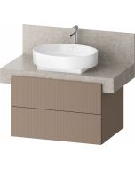 Dulap baza Duravit Balcoon 80x57cm pentru consola Mineral, doua sertare cu inchidere lenta, umbra mat