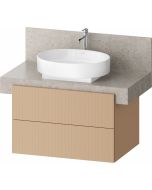 Dulap baza Duravit Balcoon 80x57cm pentru consola Mineral, doua sertare cu inchidere lenta, terraccino mat