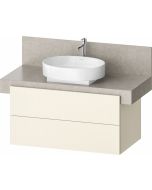 Dulap baza Duravit Balcoon 100x57cm pentru consola Mineral, doua sertare cu inchidere lenta, ivory mat
