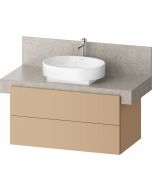 Dulap baza Duravit Balcoon 100x57cm pentru consola Mineral, doua sertare cu inchidere lenta, terraccino mat