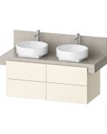 Dulap baza Duravit Balcoon 120x57cm pentru consola Mineral, patru sertare cu inchidere lenta, ivory mat