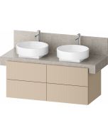 Dulap baza Duravit Balcoon 120x57cm pentru consola Mineral, patru sertare cu inchidere lenta, sand beige mat