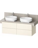 Dulap baza Duravit Balcoon 140x57cm pentru consola Mineral, patru sertare cu inchidere lenta, ivory mat