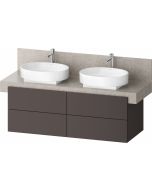 Dulap baza Duravit Balcoon 140x57cm pentru consola Mineral, patru sertare cu inchidere lenta, maro mat