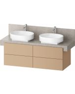 Dulap baza Duravit Balcoon 140x57cm pentru consola Mineral, patru sertare cu inchidere lenta, terraccino mat