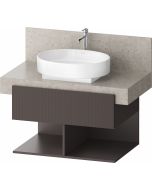 Dulap baza Duravit Balcoon 80x57cm pentru consola Mineral, un sertar cu inchidere lenta, maro mat