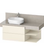 Dulap baza Duravit Balcoon 120x57cm pentru consola Mineral, doua sertare cu inchidere lenta, orientare stanga, ivory mat