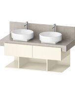 Dulap baza Duravit Balcoon 120x57cm pentru consola Mineral, doua sertare cu inchidere lenta, ivory mat