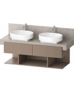 Dulap baza Duravit Balcoon 140x57cm pentru consola Mineral, doua sertare cu inchidere lenta, umbra mat