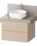 Dulap baza Duravit Balcoon 70x57cm pentru consola Mineral, doua sertare cu inchidere lenta, sand beige mat