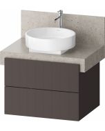 Dulap baza Duravit Balcoon 70x57cm pentru consola Mineral, doua sertare cu inchidere lenta, maro mat