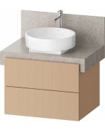 Dulap baza Duravit Balcoon 70x57cm pentru consola Mineral, doua sertare cu inchidere lenta, terraccino mat