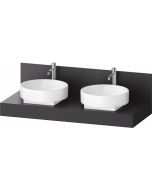 Consola pentru lavoar Duravit Balcoon Mineral 130cm, cu doua decupaje, lava mat