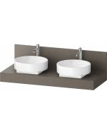 Consola pentru lavoar Duravit Balcoon Mineral 130cm, cu doua decupaje, basalt mat