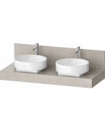 Consola pentru lavoar Duravit Balcoon Mineral 130cm, cu doua decupaje, concrete mat