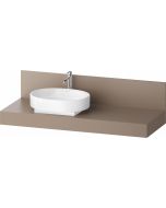 Consola pentru lavoar Duravit Balcoon Decor 140cm, cu un decupaj, orientare stanga, umbra mat