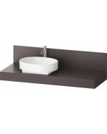 Consola pentru lavoar Duravit Balcoon Decor 140cm, cu un decupaj, orientare stanga, maro mat