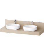 Consola pentru lavoar Duravit Balcoon Decor 160cm, cu doua decupaje, sand beige mat
