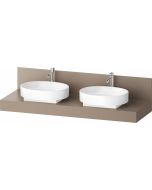 Consola pentru lavoar Duravit Balcoon Decor 160cm, cu doua decupaje, umbra mat