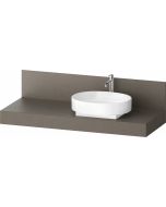 Consola pentru lavoar Duravit Balcoon Mineral 140cm, cu un decupaj, orientare dreapta, basalt mat