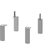 Set picioare pentru mobilier baie Duravit Universal, 15.2cm, 4 piese, aluminiu mat
