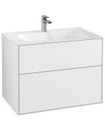 Dulap baza suspendat Villeroy & Boch Finion cu 2 sertare, 80x59x50cm, Glossy White
