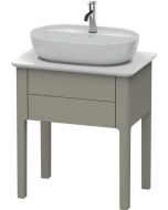 Dulap baza Duravit Luv 638x450mm cu un sertar, fara blat, gri satinat mat lacuit