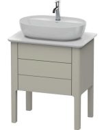 Dulap baza Duravit Luv 638x450mm cu doua sertare, fara blat, taupe satinat mat lacuit