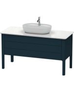 Dulap baza Duravit Luv 1338x570mm cu doua sertare, fara blat, albastru inchis satinat mat lacuit