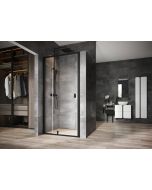 Usa de nisa batanta cu segment fix Ravak Nexty NDOP2-110, 110cm, sticla transparenta 6mm, profil negru