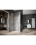 Usa de nisa batanta cu segment fix Ravak Nexty NDOP2-110, 110cm, sticla transparenta 6mm, profil aluminiu lucios
