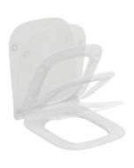Capac wc Ideal Standard i.life A Square Slim cu inchidere lenta, balamale metalice, alb