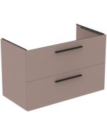 Dulap baza Ideal Standard i.Life B cu 2 sertare, 100x50.5x63cm, greige mat
