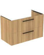 Dulap baza Ideal Standard i.Life B cu 2 sertare, 100x50.5x63cm, stejar natur