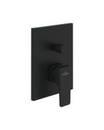 Baterie cada - dus Villeroy & Boch Architectura Square cu montaj incastrat, necesita corp ingropat Vi-Box, negru mat