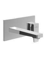 Baterie lavoar Villeroy & Boch Architectura Square de perete, ventil click-clack, necesita corp incastrat, crom