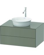 Dulap baza Duravit White Tulip cu 2 sertare, pentru lavoar tip bol, 80cm, Stone Grey Satin Matt Lacquer