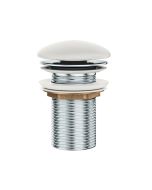 Ventil fix pentru lavoare Ravak fara preaplin, capac ceramic alb