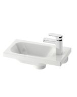 Lavoar asimetric Ravak Concept Chrome 40x22cm, dreapta, montare pe mobilier, alb