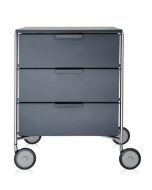 Comoda cu rotile Kartell Mobil Mat, design Antonio Citterio & Oliver Low, 49xc47.5cm, h63cm, gri slate mat