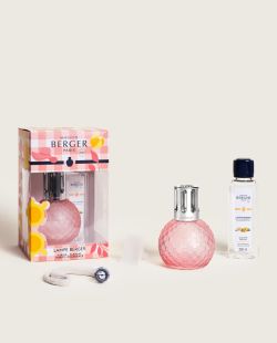 Set lampa catalitica cu parfum Maison Berger Disco Peach-Frosted cu parfum Fruity Sun 250ml
