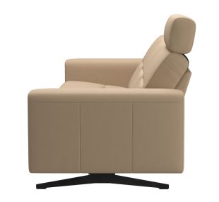 Canapea cu 3 locuri Stressless Stella, 1 tetiera, brate joase S1, picioare negru mat, tapiterie piele Paloma Beige